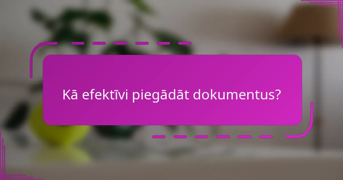 Kā efektīvi piegādāt dokumentus?