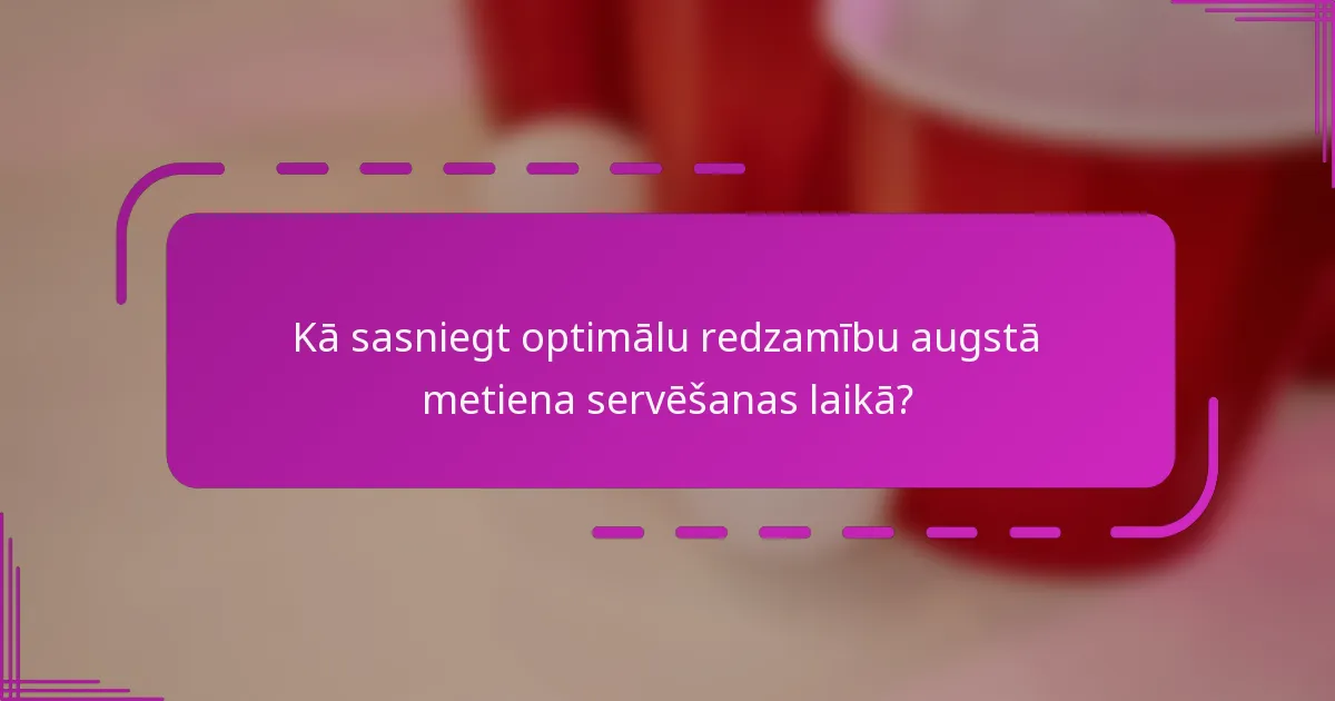 Kā sasniegt optimālu redzamību augstā metiena servēšanas laikā?
