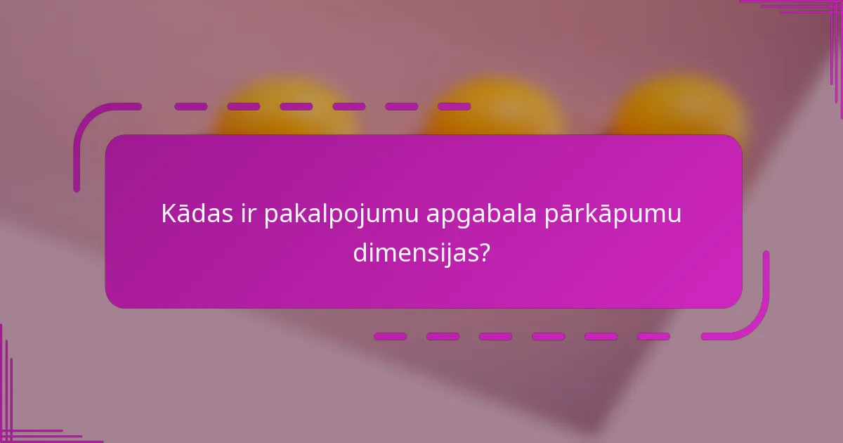 Kādas ir pakalpojumu apgabala pārkāpumu dimensijas?