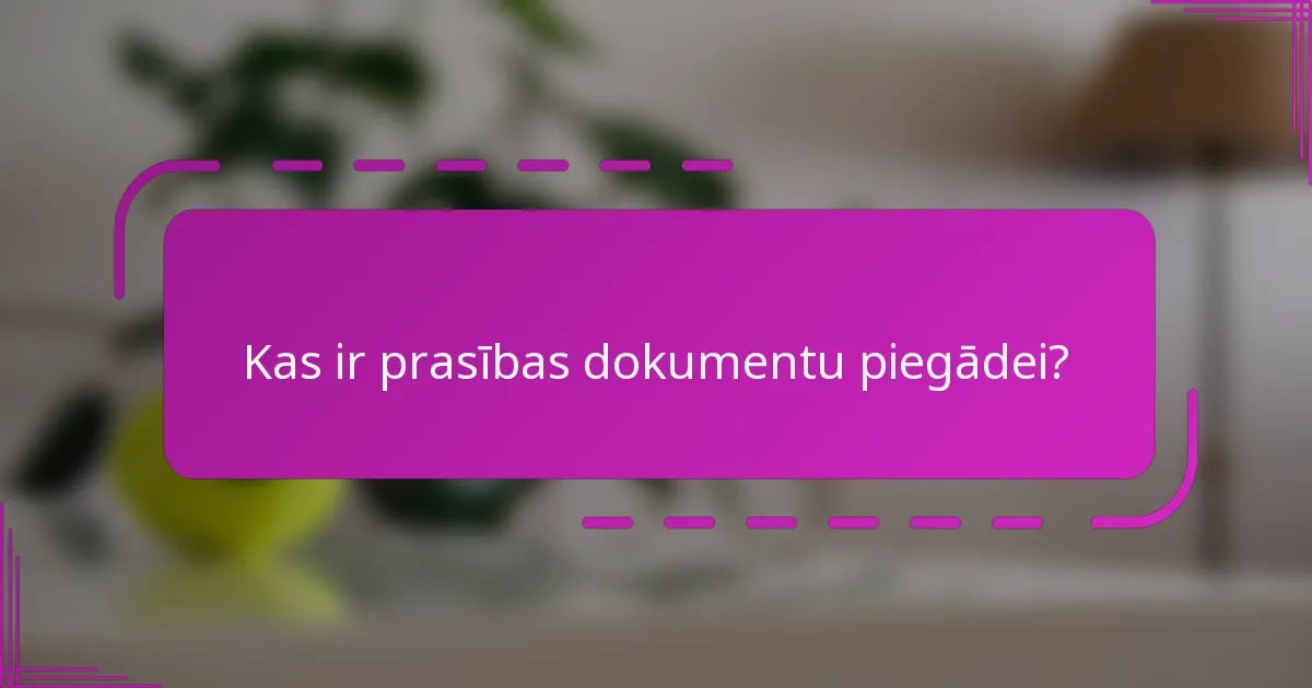 Kas ir prasības dokumentu piegādei?