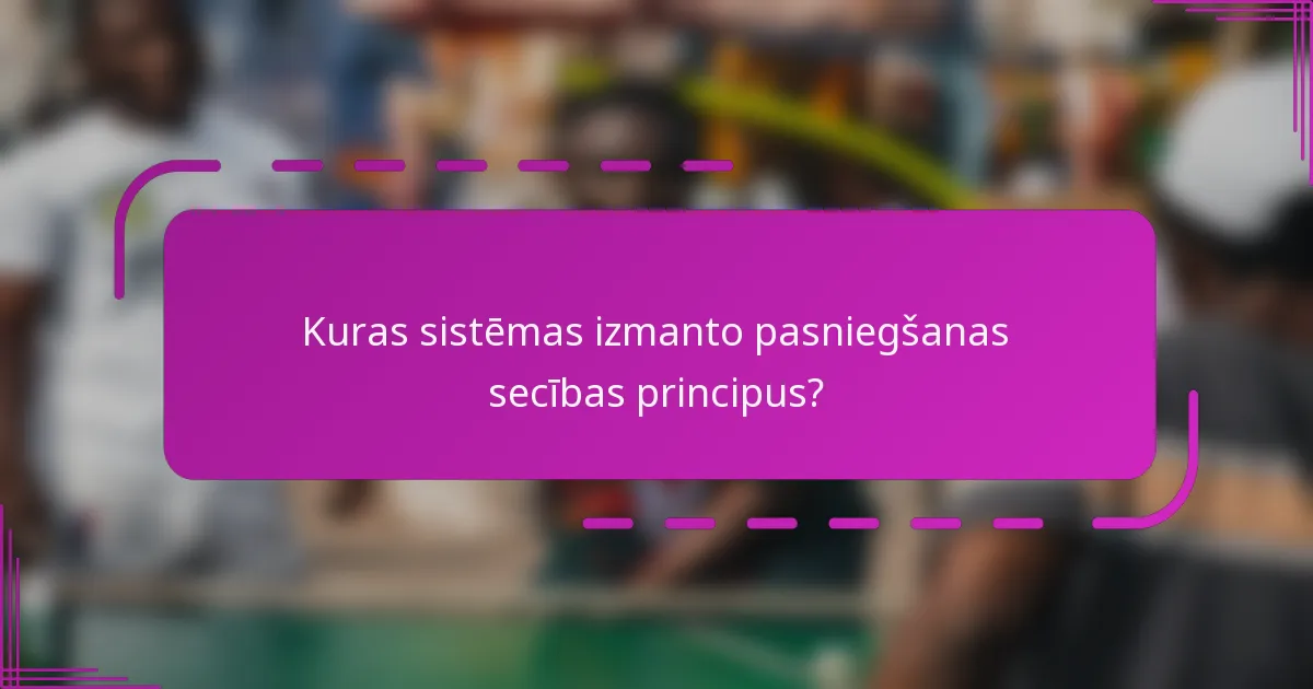 Kuras sistēmas izmanto pasniegšanas secības principus?